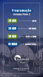 Programação Clássico Beach Club - Todas as Unidades 4