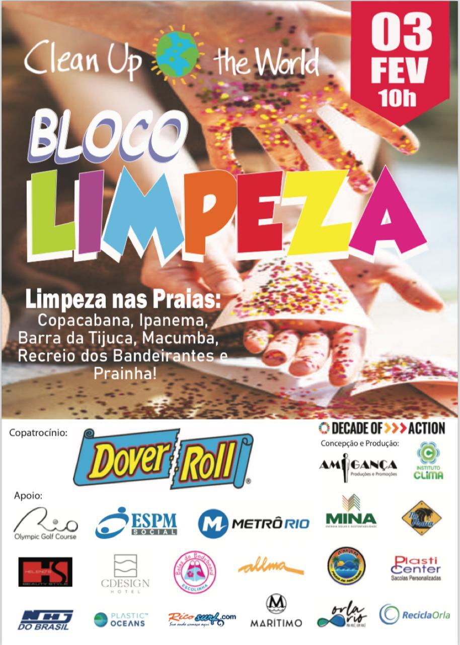 Blocos de limpeza em várias praias marcam o pré-carnaval carioca